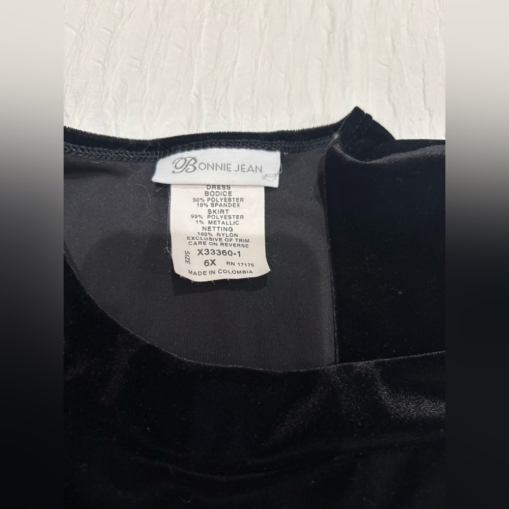 Bonnie Jean Elegant Black Velvet Dress - Picture 10 of 11